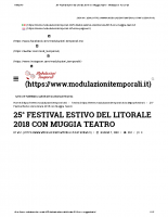 25° Festival Estivo del Litorale 2018 con Muggia Teatro – Modulazioni Temporali